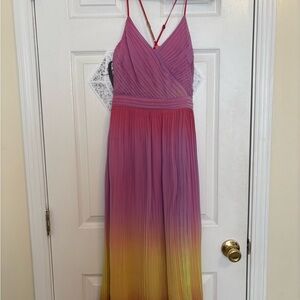 Pink and Yellow Ombre Maxi Dress- LEITH